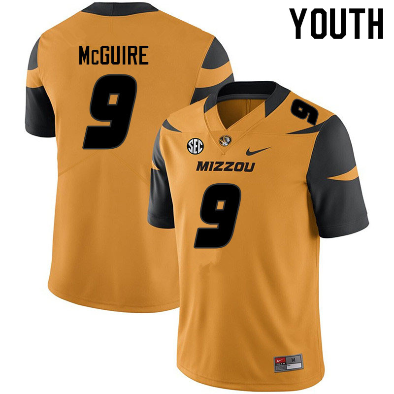 Youth #9 Isaiah McGuire Missouri Tigers College Football Jerseys Sale-Yellow